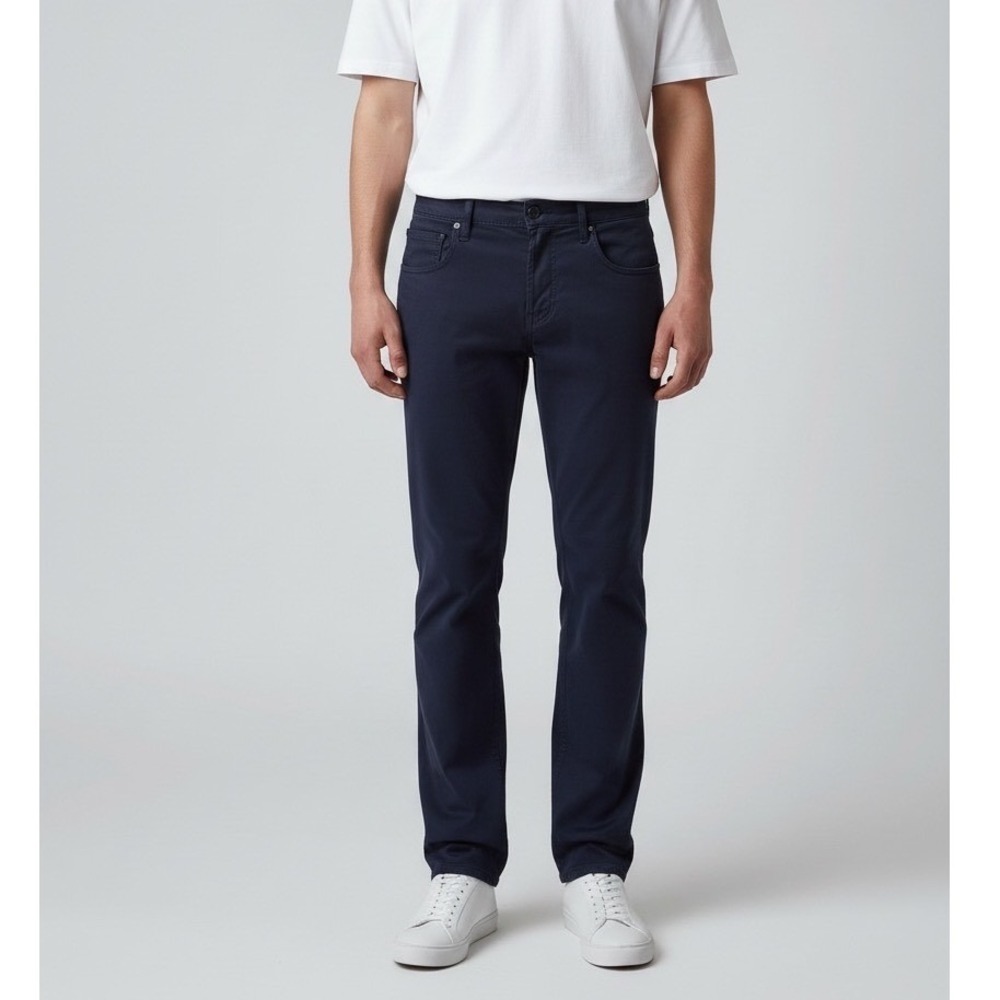 7 For All Mankind Slimmy Tapered Luxe Performance Plus Pants 34x32 Blue Navy